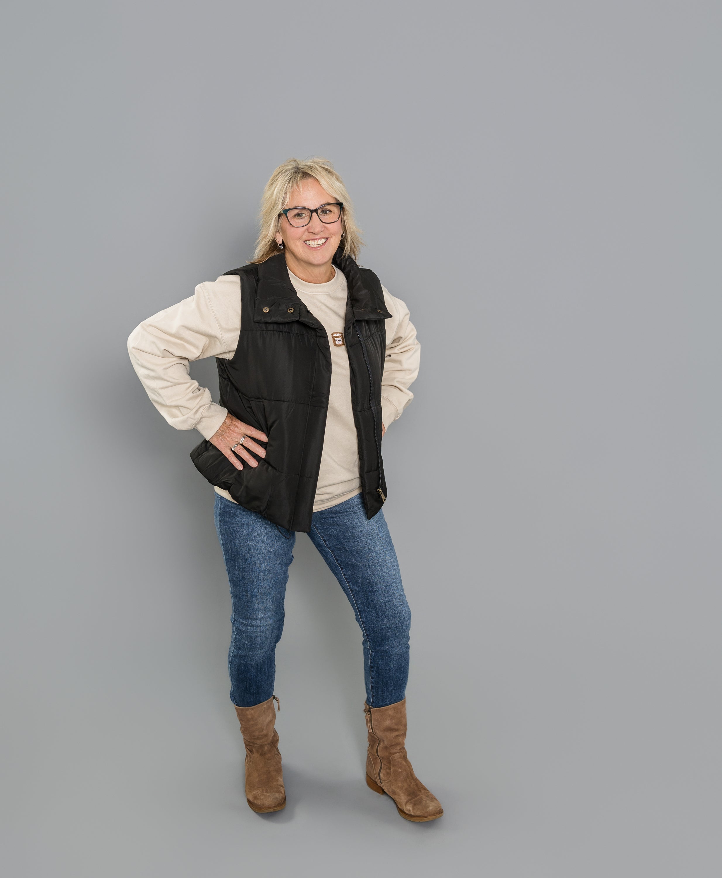 Solid Zip Puffer Vest