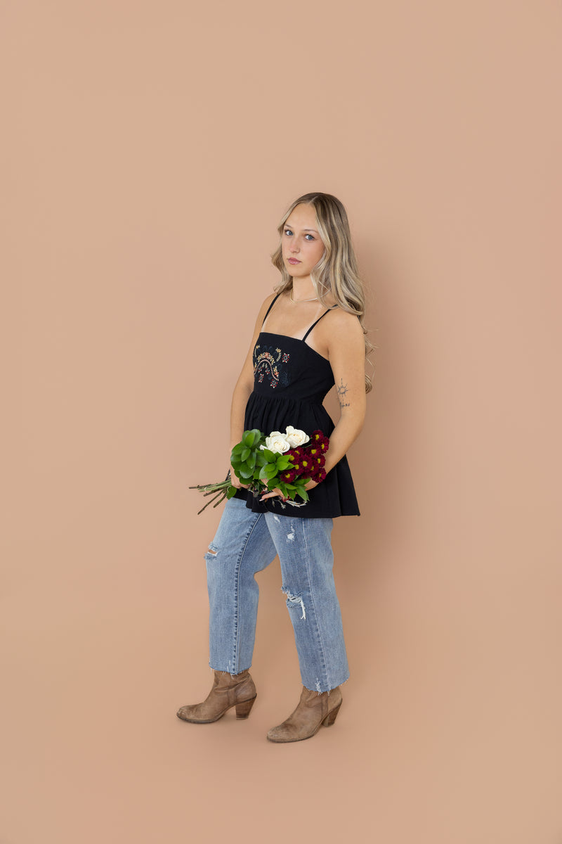 Charlie Floral Peplum Tank