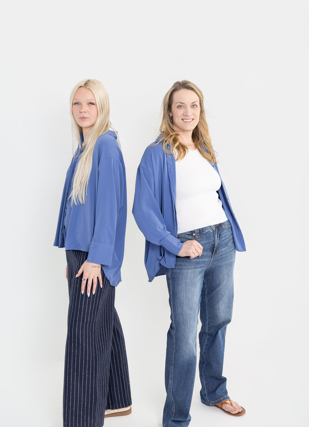 Elana Silky Oversized Button Down