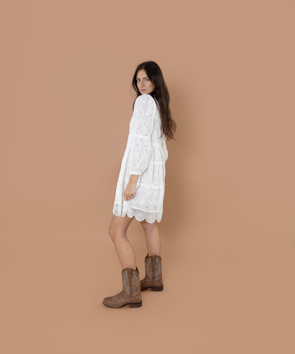 Sadie Eyelet Babydoll Dress