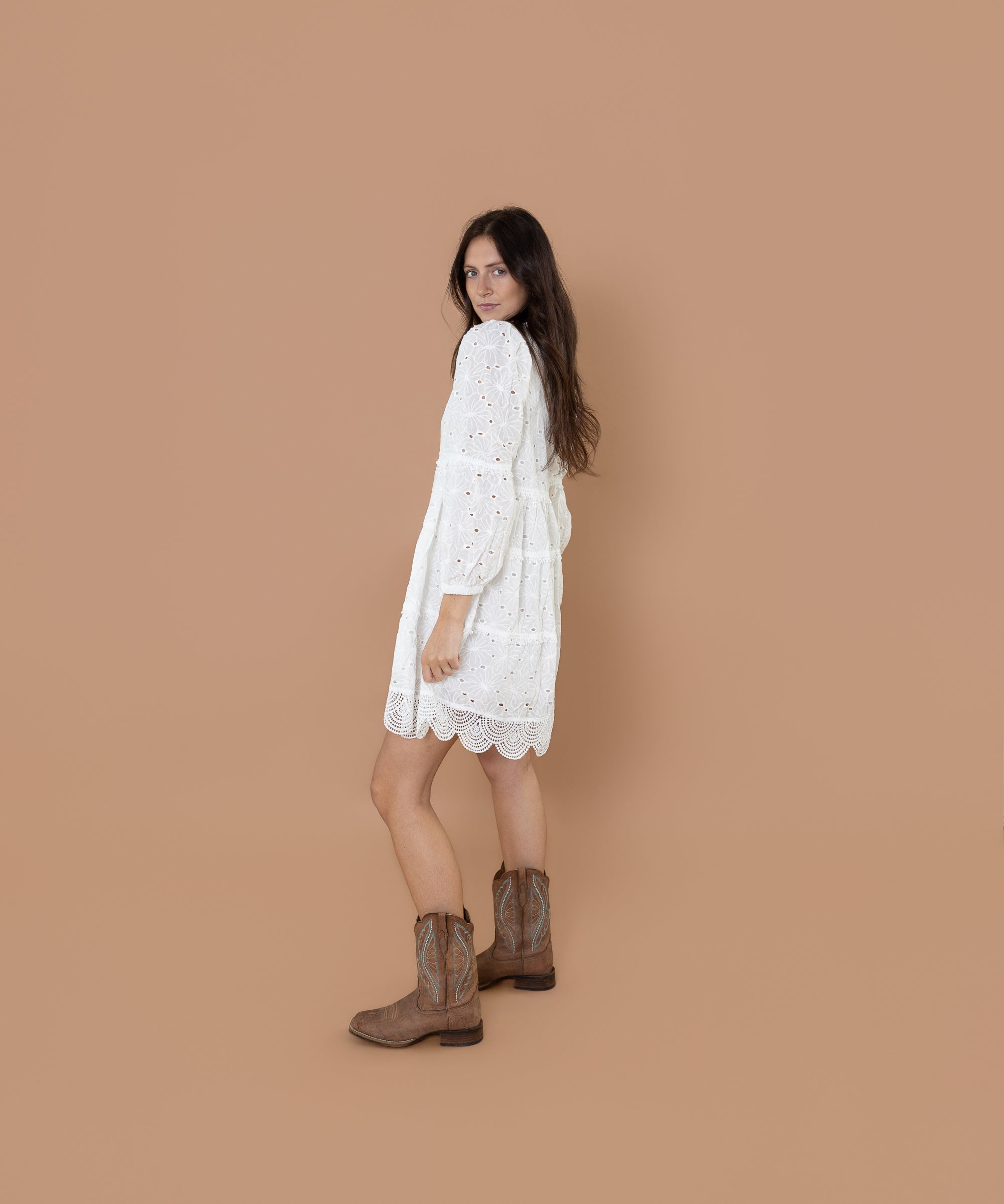 Sadie Eyelet Babydoll Dress
