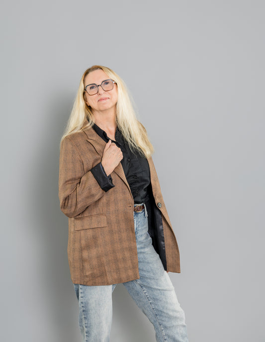 Fall Light Weight Plaid Blazer