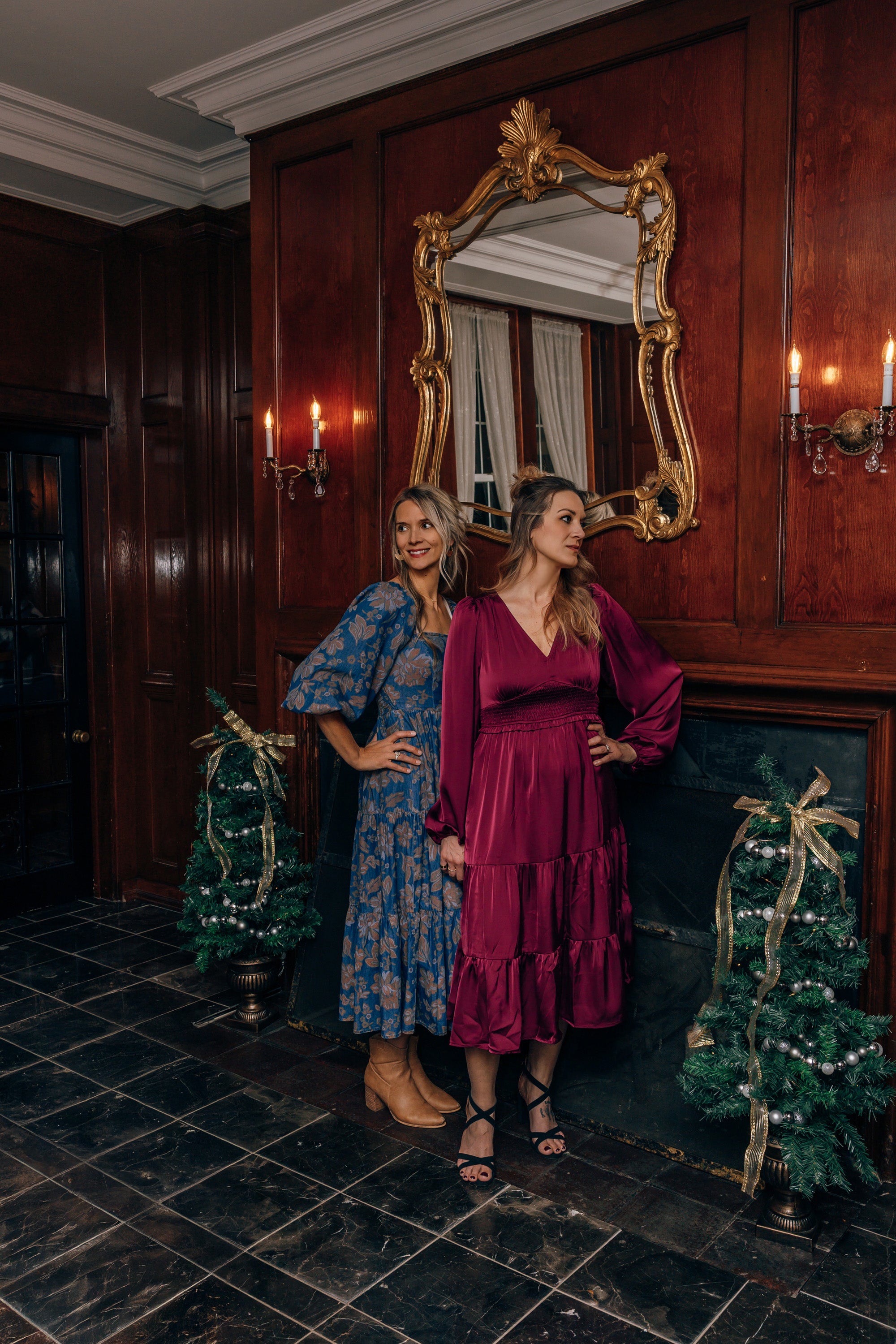 Eleanor Elegant Smock Waist Midi Dress